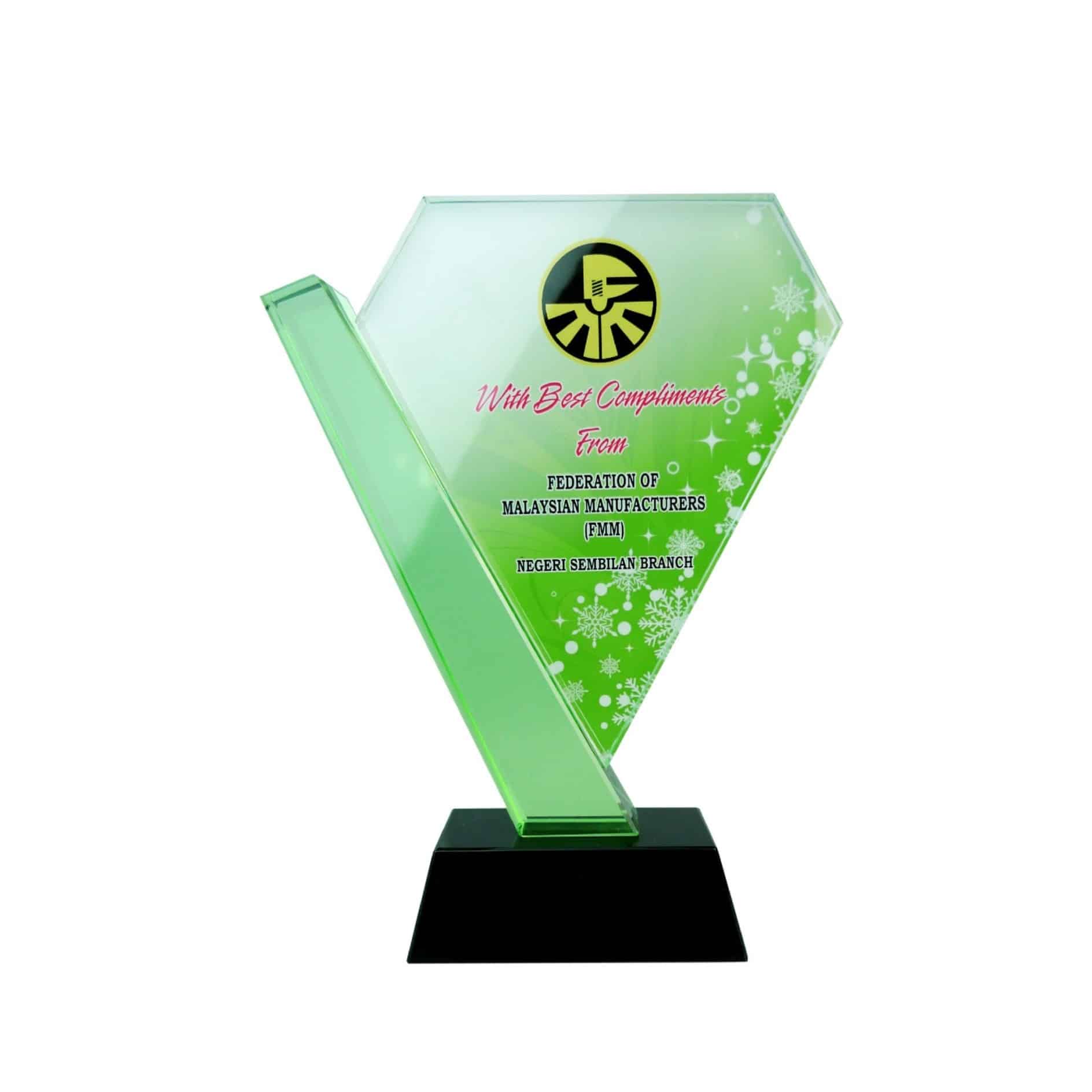 Crystal Plaques Diamond Crystal Glass Award CR8167 Crystal Plaques Diamond Crystal Glass Award CR8167