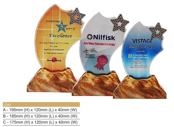 Crystal Plaques Star Crystal Award CR8326 Crystal Plaques Star Crystal Award CR8326