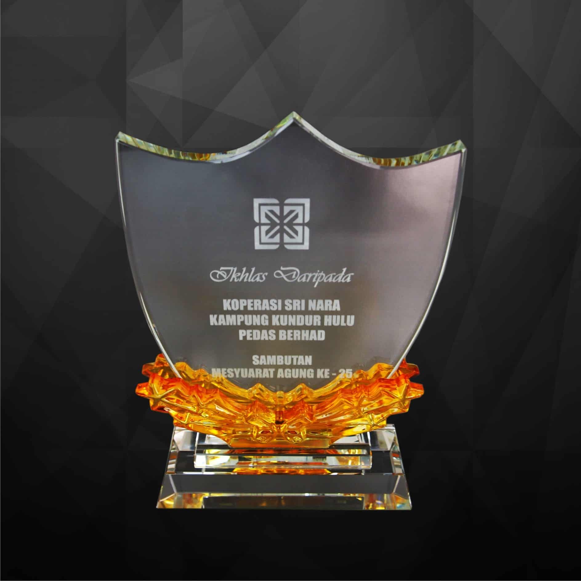 Crystal Plaques Shield Crystal Award CR9123 Crystal Plaques Shield Crystal Award CR9123
