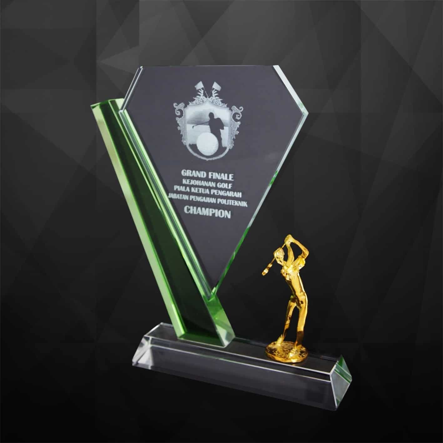 Crystal Plaques Crystal Golf Plaque CR9208 Crystal Plaques Crystal Golf Plaque CR9208
