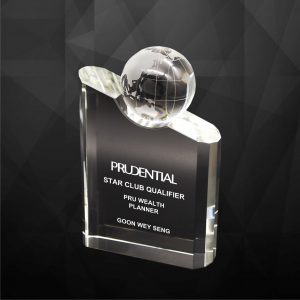 Crystal Plaques Crystal Globe Plaque CR9255